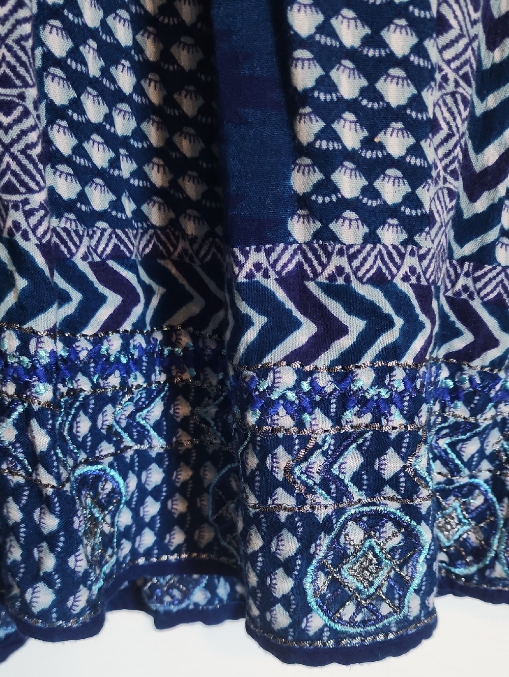 🌊ANTHROPOLOGIE ANTAKEMI + KIN Blue Long-Sleeve Women's Dress. BOHO ✨️L Y2K🌸 - Picture 7 of 12